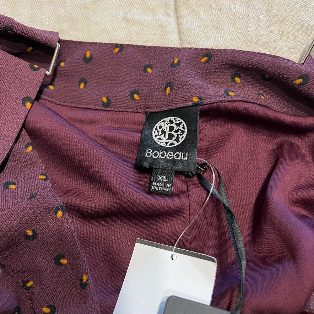 Bobeau Printed ruffle apron cropped jumpsuit - Picture 11 of 12